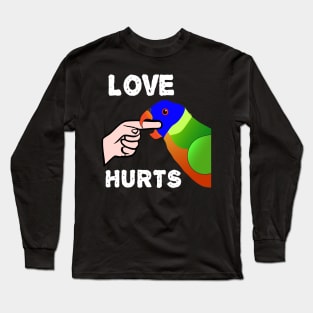 Love Hurts Lorikeet Parrot Biting Long Sleeve T-Shirt